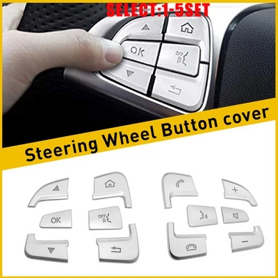 Volante Botón Plateado Borde Clase C Se Adapta a Mercedes Benz A B GLC CLA 12-60X Foto 1 de 2