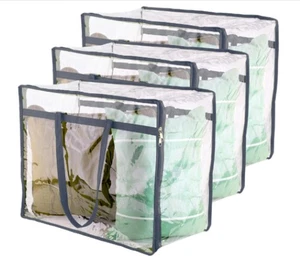 Multipurpose Transparent Storage Bags - Set of 3 - Picture 1 of 6