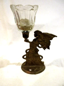Brass Art Deco Goddess Candleholder - Picture 1 of 4
