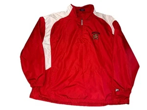 University Of Maryland Terrapins Red 1/4 Zip Windbreaker Size 2XL Pro Player - Picture 1 of 6