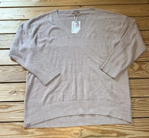 Barefoot Dreams NWT $118 Women’s V Neck Hi-low Pullover Top Size S Brown E2 - Picture 1 of 9