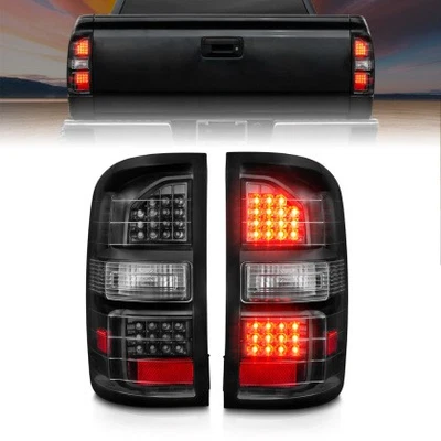 Luces traseras LED ANZO carcasa negra lente transparente para GMC Sierra 2014-2018 Foto 1 de 4