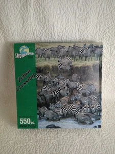 Hoyle Save Our World Zebra Crossing 550 PC Jigsaw Puzzle Sealed VTG 1992 18x24 - Picture 1 of 10