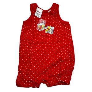 Disney Store Winnie the Pooh Niño Mameluco Rojo Lunares Bordado 18 Meses - Imagen 1 de 3