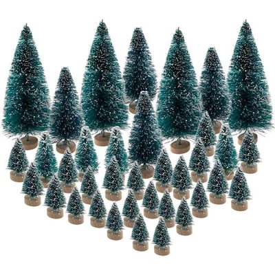 36PCS Mini Artificial Christmas Trees Plastic Sisal Trees Bottle Brush Trees ... - Image 1 of 4