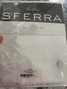 SFERRA Italien Neu mit Etikett (2 Stück) King Etuis Gizeh-45 weiß 100 % Baumwolle Perkal Paar - Bild 1 von 4