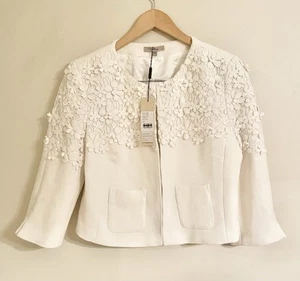 NWT-Darling Julie Jacket Ivory Copped Embroidered Size Large - Picture 1 of 16