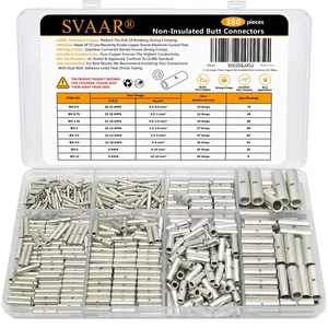Kit de conectores a tope sin aislamiento 380 piezas conector de empalme a tope sin aislamiento Wi... - Imagen 1 de 9