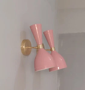 Set of 1950's Mid Century sputnik Brass Italian Diabolo Wall Sconce Fixture Lamp - Picture 1 of 4