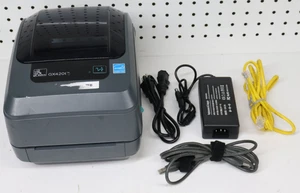 Used Working Zebra Model GX420t Thermal Label Printer & Power USB Ethernet Cords - Picture 1 of 16