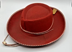Vintage Benay-Albee SUPER WESTERN HAT Red 100% Wool Cowboy Hat - Hard To Find - Picture 1 of 4