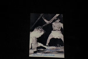 JAKE LaMOTTA SIGNED HANDSIGNIERT 2X5 KLEINES FOTO BOXEN HOF RAGING BULL BESCHRIFTET - Bild 1 von 1