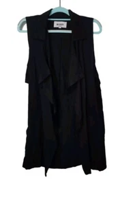 Bb Dakota Vest Jacket Medium Black Collar V Neck  - Picture 1 of 6