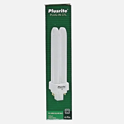 Plusrite PL-T 18W/2U/4P/841 18W 4-Pin G24q-2 Base 4100K CFL Light Bulb #4032 - Image 1 of 4