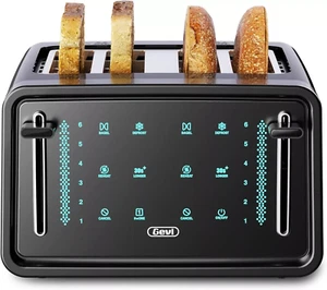Gevi 4 Slice Toaster LED Digital Touchscreen Extra-Wide Slots Black - Picture 1 of 16