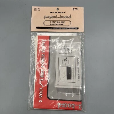 Placa de proyecto Archer Radio Shack de colección años 70 5 voltios @ 3 amperios fuente de alimentación 277-119 Foto 1 de 3