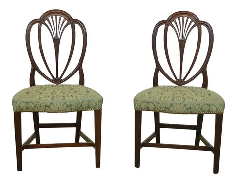 F53334EC: Pair Period Antique Federal Style Mahogany Side Chairs Cover