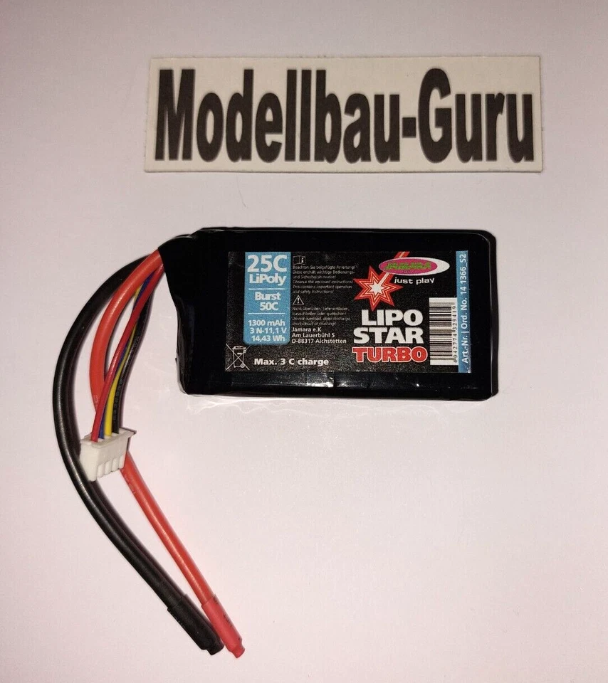 Lipo Akku Pack 1300 mAh 11,1V 25C 3S Jamara 141366 - Bild 1 von 1