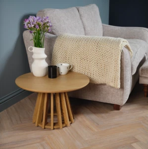 Round Open Panelled Coffee Table with Angled Base 360mm H x 600mm Diameter - Picture 1 of 1