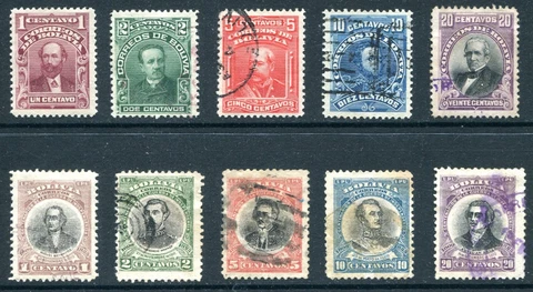 Bolivia 1901 - 1909 Used and Unused Lot Cover