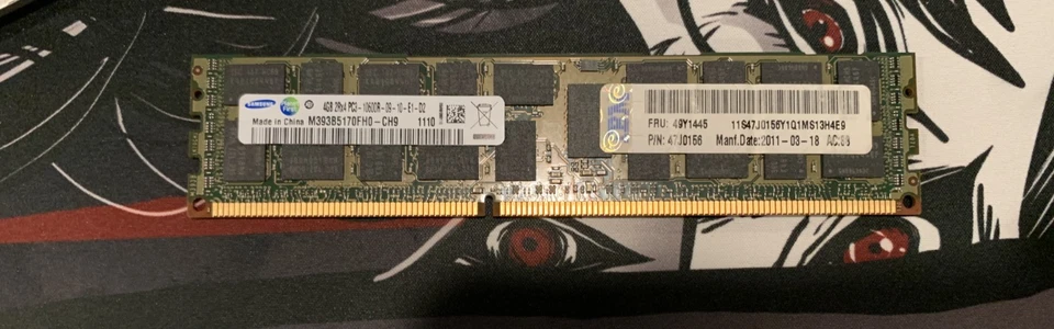 IBM Samsung 4GB PC3L-10600R DDR3-1333 Registered Server Memory M393B5170FH0-CH9! - Image 1 of 1