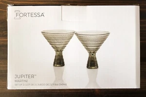 Juego de 2 vasos de clavo con cuentas Fortessa Jupiter, Martini de 11,5 onzas - Imagen 1 de 8