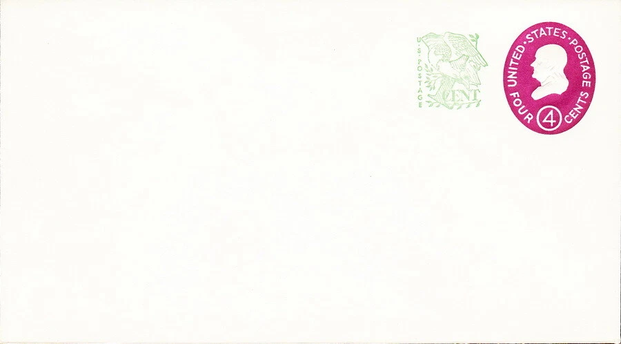 US Postal Stationery Scott # U545 Mint Entire - 4 + 1 Cent Surcharged Red Violet - Image 1 of 1