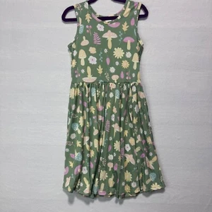 Vestito Bambina Taglia 8/10 DotDotSmile Tank Verde con Funghi Nuovo con Etichette - Foto 1 di 6