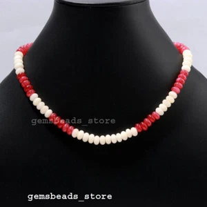 925 Sterling Silver Pearl Quartz+Pink Chalcedony 8-9MM Smooth Necklace 18" - Picture 1 of 9