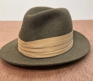 LL Bean Hat Mens 100% Wool Brown Fedora Made In England Grosgrain Ribbon Classic - Picture 1 of 24