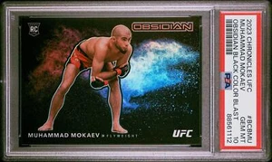 Muhammad Mokaev 2023 Panini UFC Obsidian Black Color Blast Card #BCB-MU PSA 10 - Picture 1 of 2