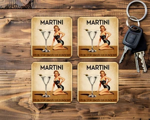 Martini, Coasters, 4x4", 4mm thick, neoprene, non-slip, sturdy,(4sq139) - Picture 1 of 1