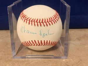 Warren Spahn Boston Braves Autographed Bill White Baseball with JSA COA #J56790 - Picture 1 of 9