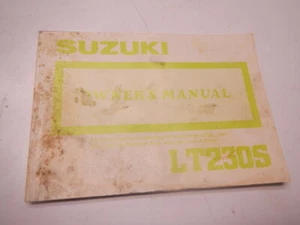1987 Suzuki Owner's Manual LT230S LT230 S 75 Pages - Imagen 1 de 5