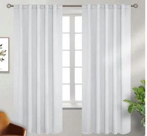 Weiße Fenstervorhänge Isoliert Thermo Rückenlasche/Stange-Tasche 50% Raum Verdunkelung... - Bild 1 von 1