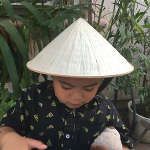 KID Vietnamese Bamboo Palm Leaf Straw Farmer Conical Hat Asian (non la) 12"x5" - Picture 1 of 5