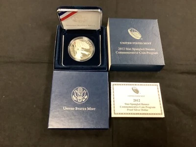 2012-P Star Spangled Banner Silver Dollar Uncirculated Proof Coin 90% SILVER! - Image 1 of 4
