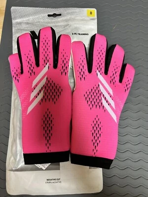 Женские спортивные тренировочные футбольные перчатки Adidas из латекса на ладони отрицательного покроя размер 8 розовые - Изображение 1 из 4
