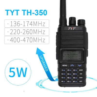 TYT TH-350 Tri Band Walkie Talkie 128CH 220-260MHz 136-174&400-470MHz Radios - Image 1 of 4