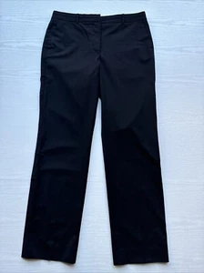 Helmut Lang Stretch Wool Pants Womens 12 Black Straight Leg Full Length - Picture 1 of 18