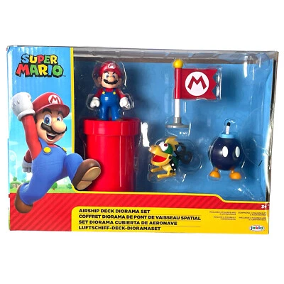 Super Mario Bros 2.5" Action Figures Bowser's Airship Deck Diorama Playset JAKKS - Image 1 of 2