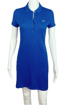 Mini Vestido Polo Lacoste 36/xPequeño Azul Algodón Manga Corta Calce Ajustado Elástico  Foto 1 de 4
