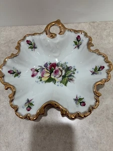 Japan Vintage Floral Pattern Gold Trim Candy/Nut Dish, Beautiful - Picture 1 of 3