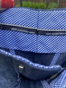 Hart Schaffner Marx Hose Herren blau Seersucker 40 ? Siehe Maße - Bild 1 von 8