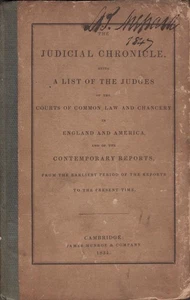 George Gibbs / Judicial Chronicle Being List of The Judges of the Courts 1st ed - Imagen 1 de 1