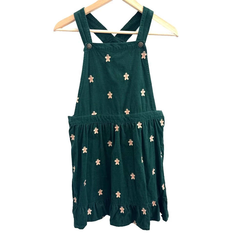 Vestido Jersey Gymboree Pan de Jengibre Niñas Talla 12 Verde Pana Vacaciones Navidad Foto 1 de 4