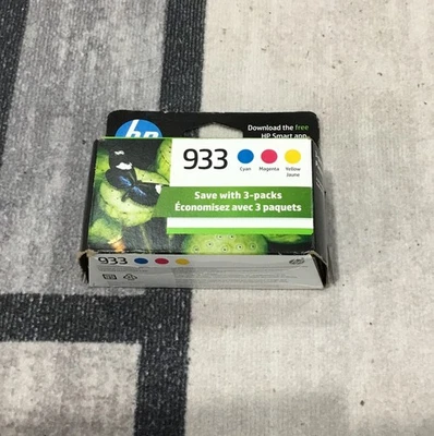 Paquete de 3 cartuchos de tinta de color originales 933 (cian/magenta/amarillo) caducan 03/2025 NUEVO Foto 1 de 3