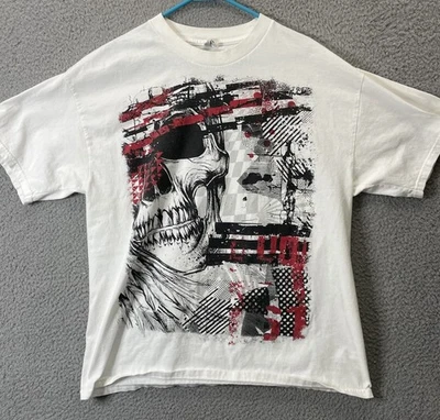 🔥 Y2K Tapout MMA Skull White T Shirt • Men’s Size XL • - Image 1 of 4