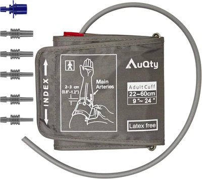 AUQTY Extra Large Blood Pressure Cuff XXL 9-24 Inches (22-60Cm) with 6 Connectors