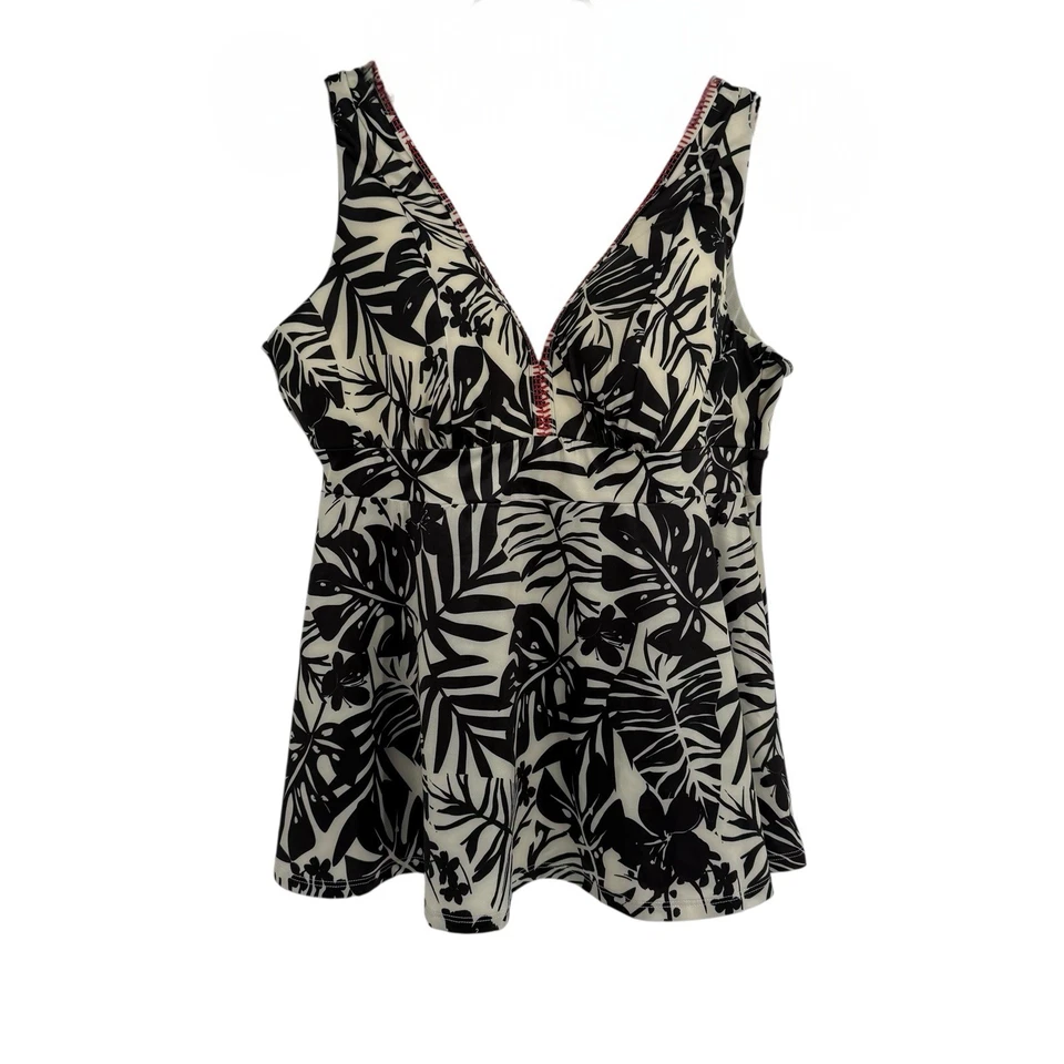 Купальник-танкини Lane Bryant с легкой подкладкой без проволоки размер 18 черный с цветочным рисунком - Изображение 1 из 4